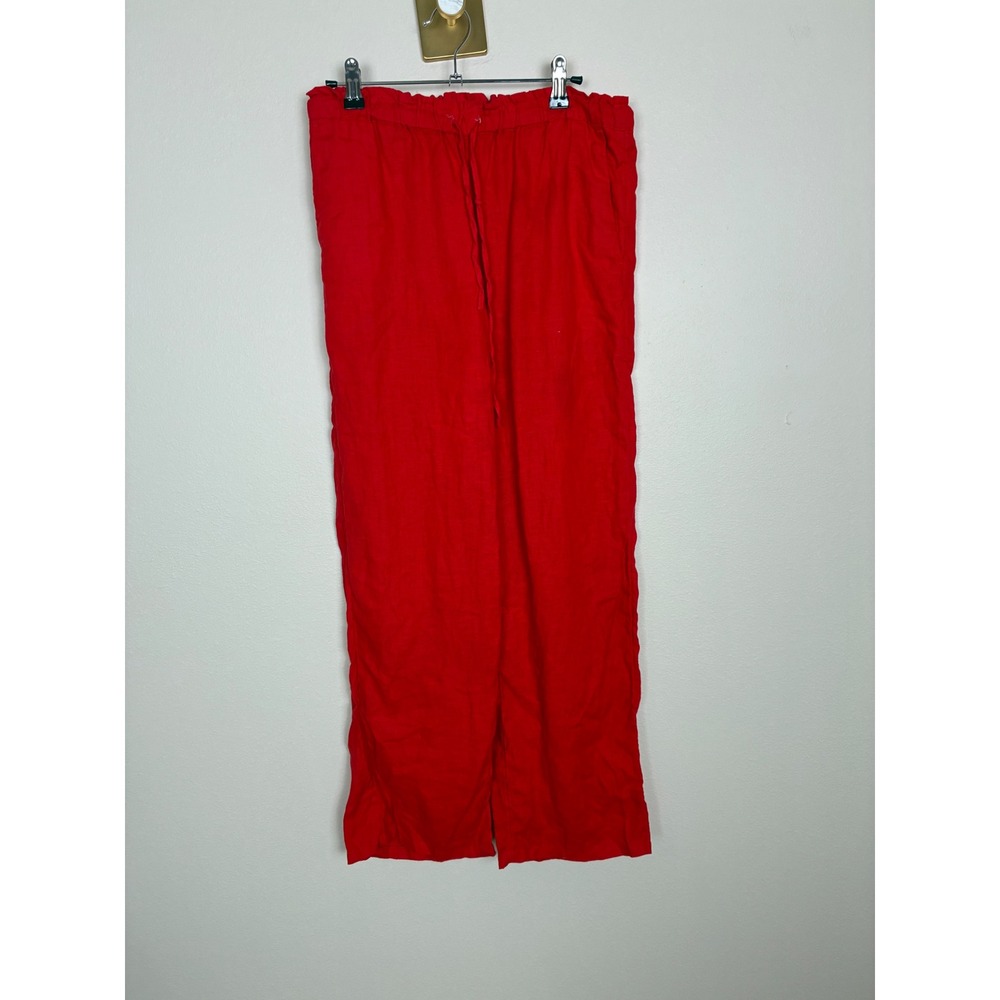J. Crew Wide Leg Pants in Bright Red